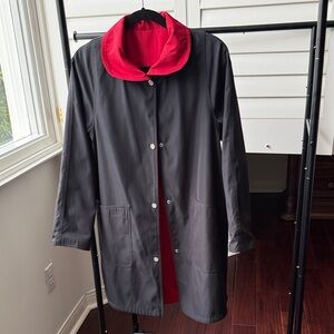 REVERSIBLE Black and Red rain Coat